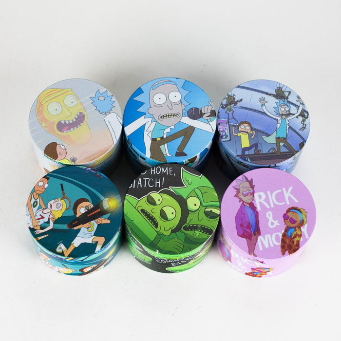 Product image ONE - 2.2" 4 - Layer Metal Grinder with Rick and Morty Cartoon Design 1