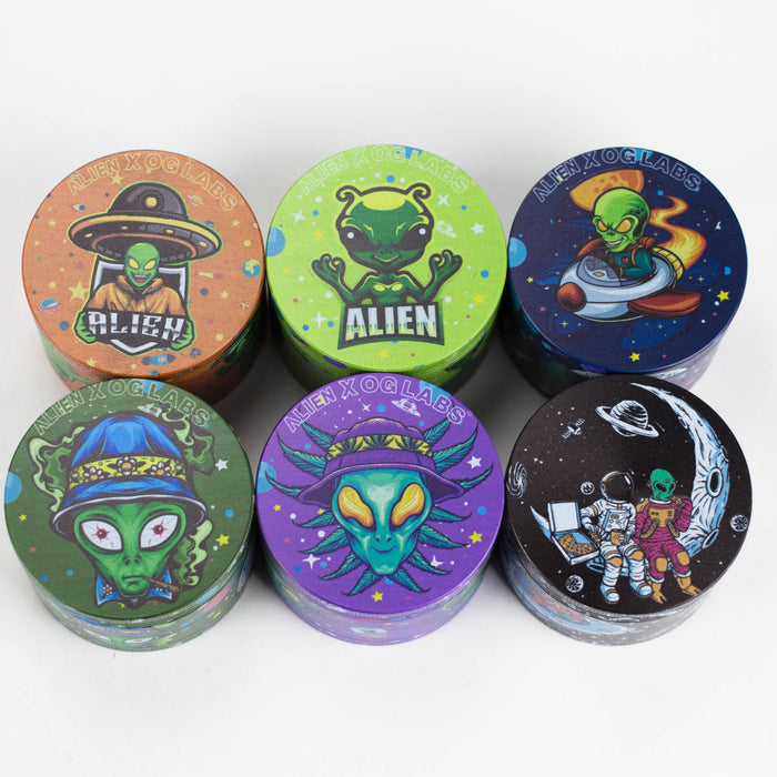 Product image ONE - 4 Part 63mm Alien Design Metal Grinder 1